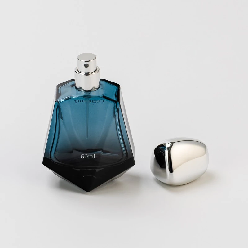 Creative Style 50ml Custom Color Glass Perfume Spray Bottle with Silver Lid