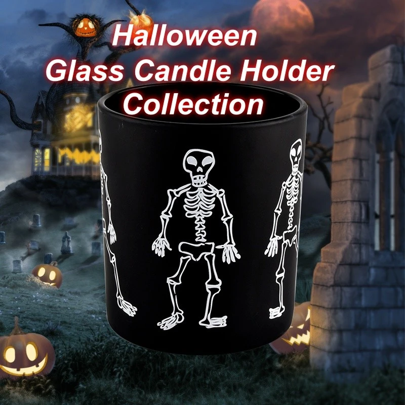 Halloween Glass Candle Holder Collection Light Up Your Spooky Night