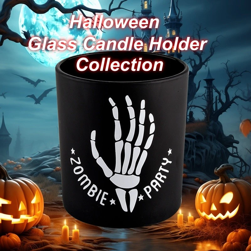 Halloween Glass Candle Holder Collection Light Up Your Spooky Night