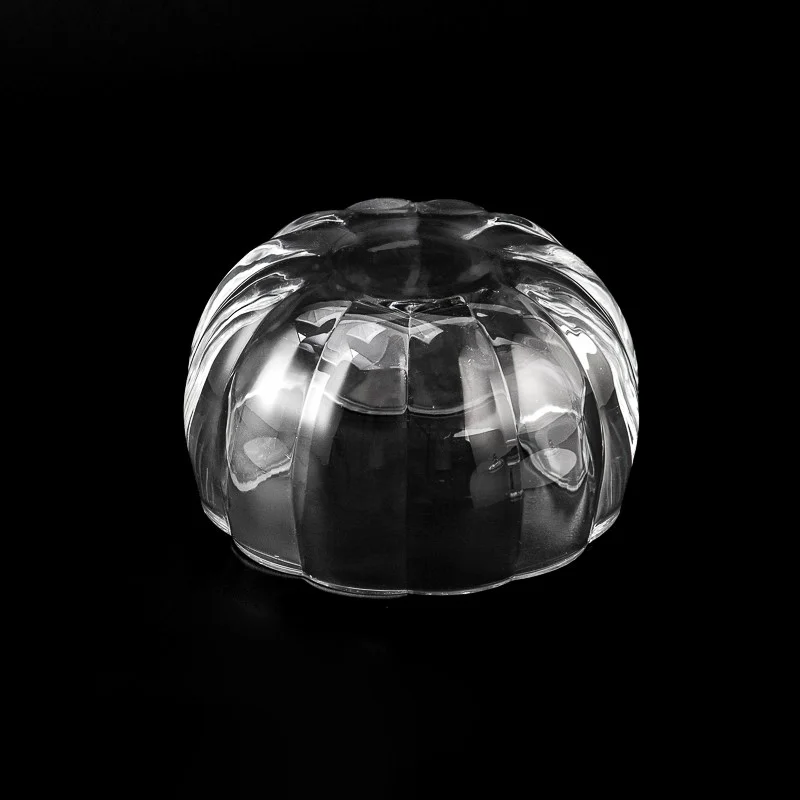 Popular Pumpkin Style Glass Vessel 255ml Candle Jar with Glass Lid