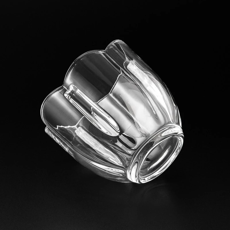 New Unique Style Customize Color Glass Vessel 6oz Empty Candle Holder with Lid