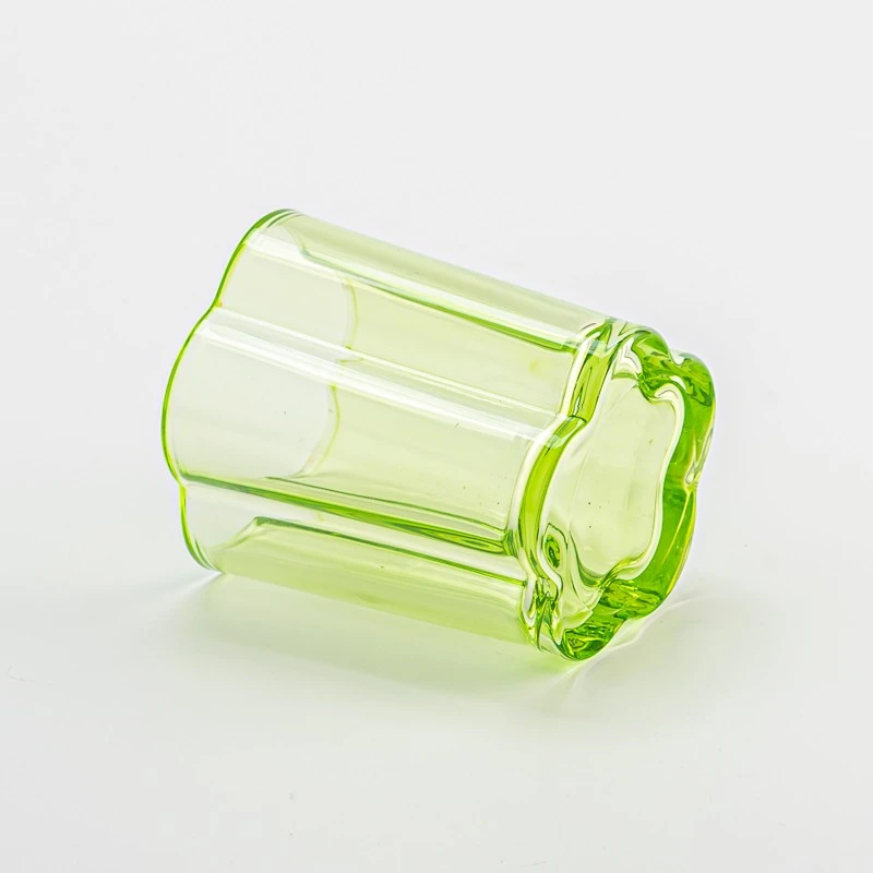 Creative Style Light Green Glass Vessel 5oz Candle Jar Supplier