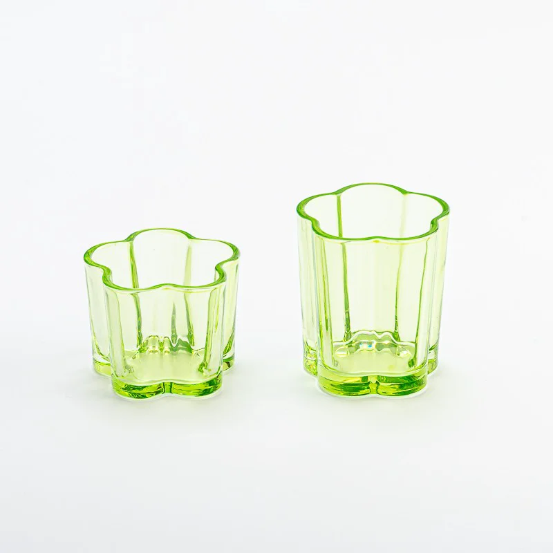 Creative Style Light Green Glass Vessel 5oz Candle Jar Supplier