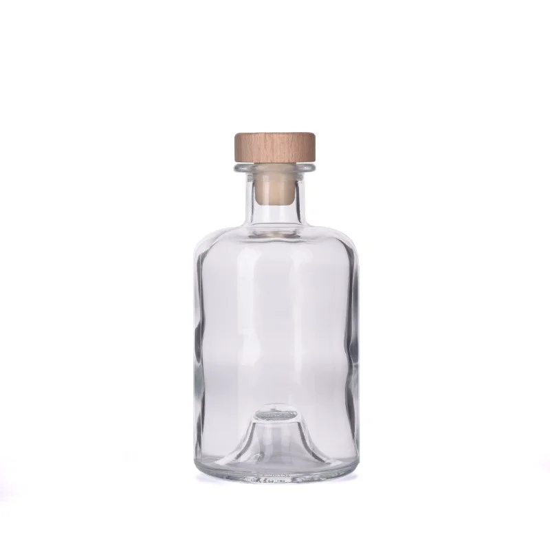 Custom logo 398ml clear Glass Fragrance Bottle Perfume Essential Oil Glass Bottle with Bottle Stopper