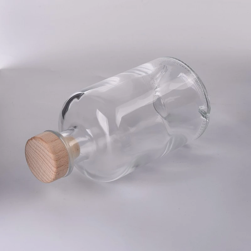 Custom logo 398ml clear Glass Fragrance Bottle Perfume Essential Oil Glass Bottle with Bottle Stopper