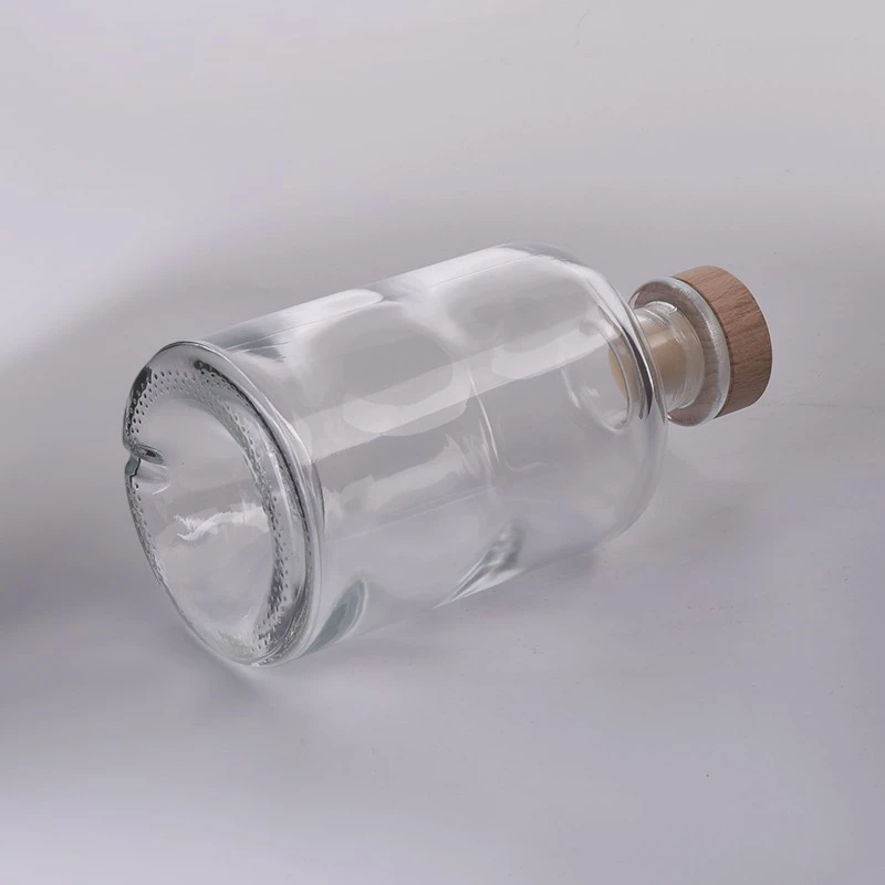 Custom logo 398ml clear Glass Fragrance Bottle Perfume Essential Oil Glass Bottle with Bottle Stopper