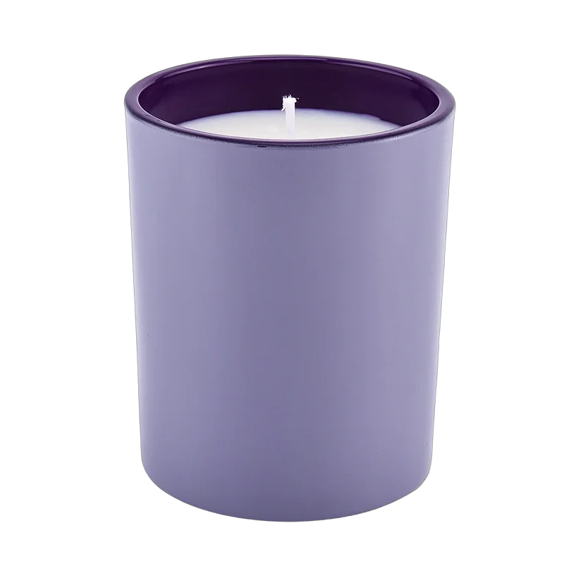Jarra de vela perfumada de vidro roxo elegante e personalizada