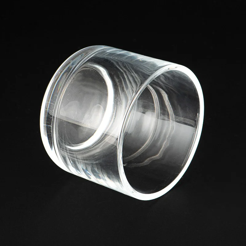 حامل شموع زجاجي مستدير 300 مل مزود بجدار أكثر سمكًا وقاع أكثر سمكًا
