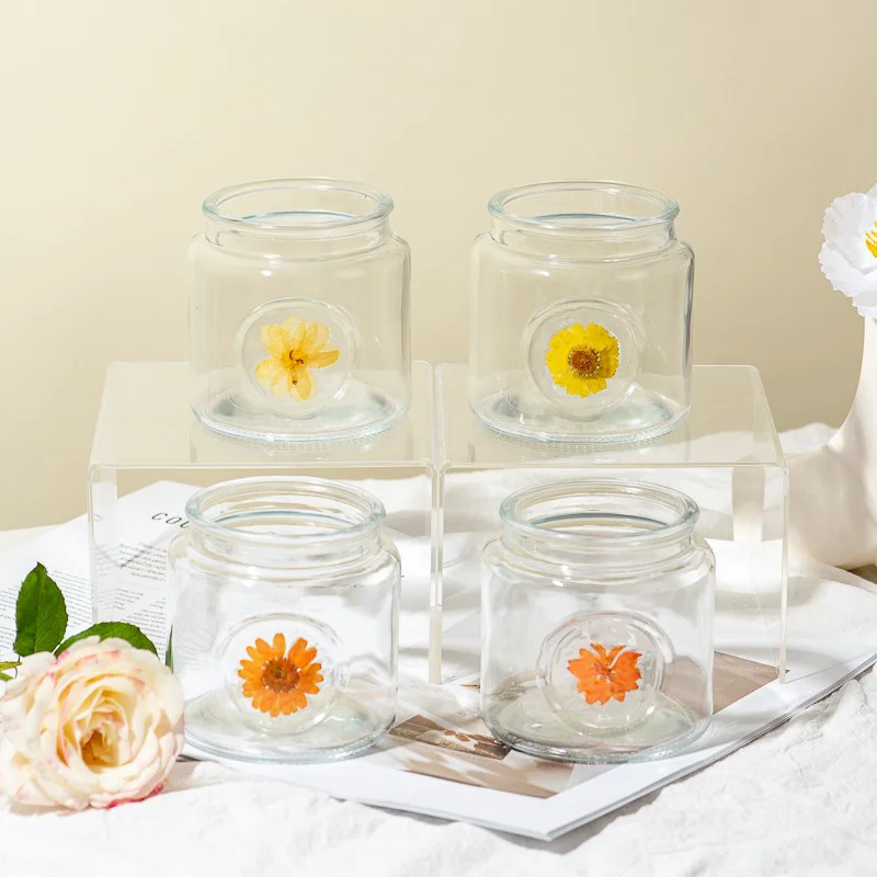 Creative Style Glass Jar 570ml Candle Holder for Home Decor