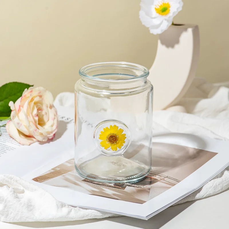 Creative Design Glass Vessel 23oz Empty Candle Jar for Candle Making