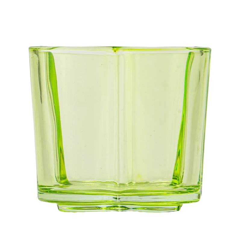 Wholesale 300ml custom color flower design glass candle jar with home decor