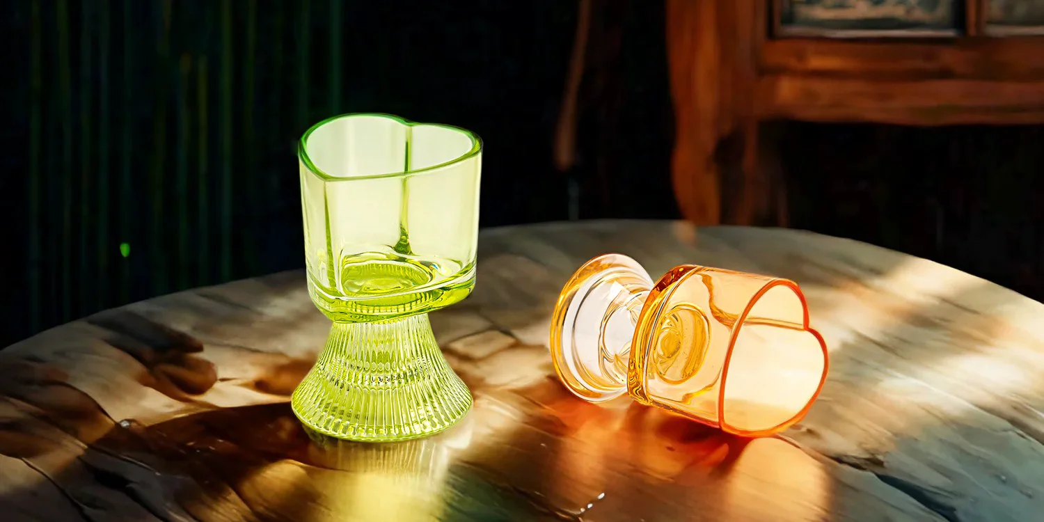 Popular 170ml Heart  transparent color glass candle jar Valentine's Day Gifts