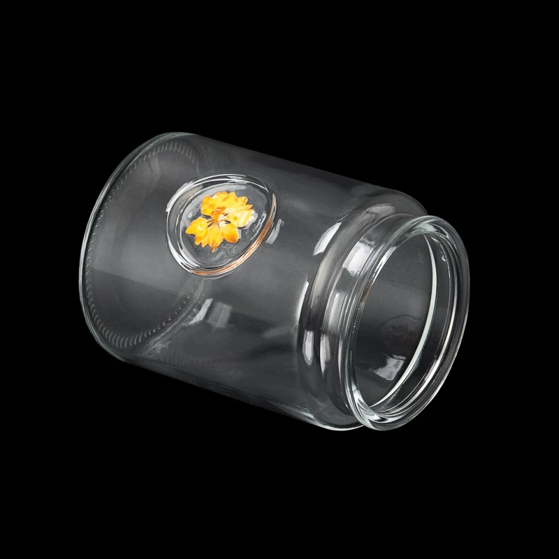 Flower Decor Large Capacity Glass 23oz Empty Candle Jar Supplier