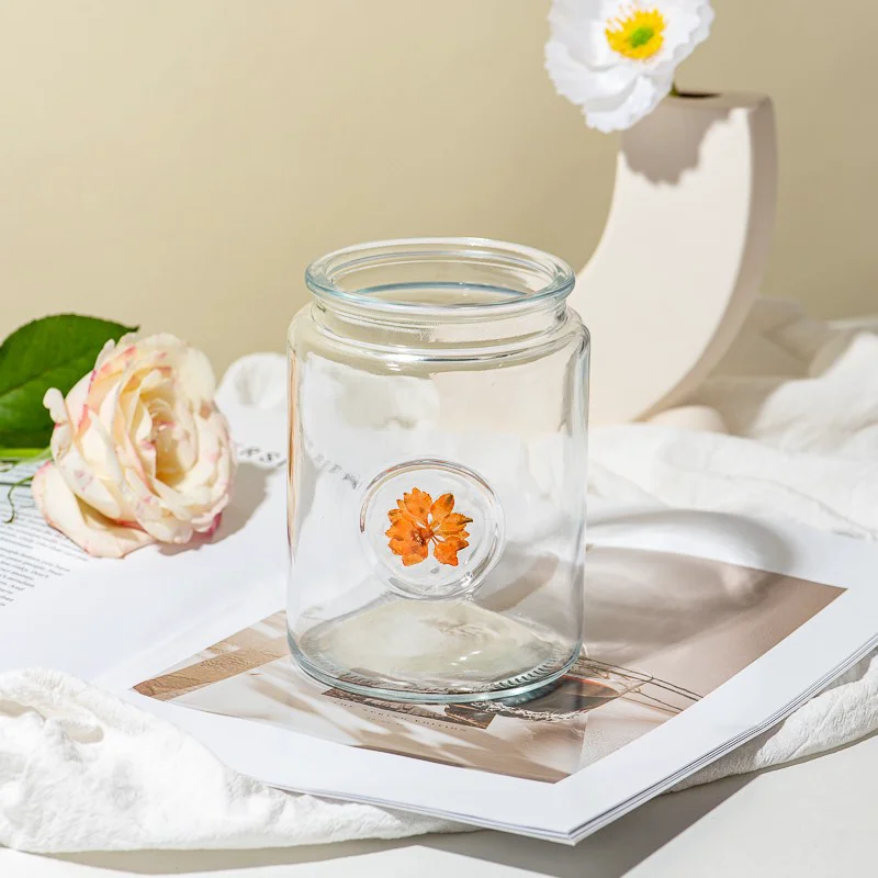 Flower Decor Large Capacity Glass 23oz Empty Candle Jar Supplier