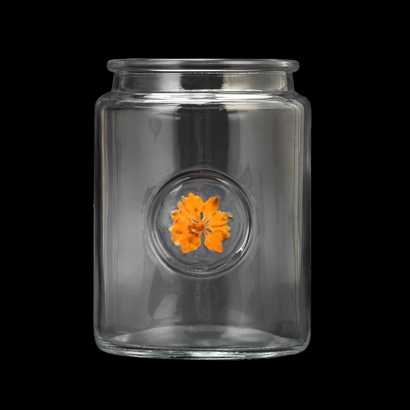 Flower Decor Large Capacity Glass 23oz Empty Candle Jar Supplier