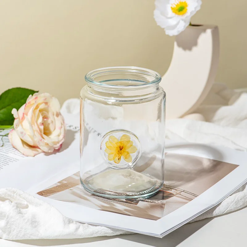 Cylinder-Shaped Large Volume Glass Jar 770ml Soy Wax Candle Jar Wholesaling