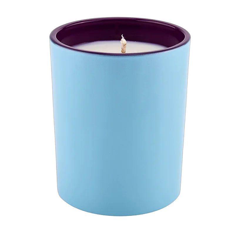 Frascos de velas de vidro de cor azul fresco por atacado