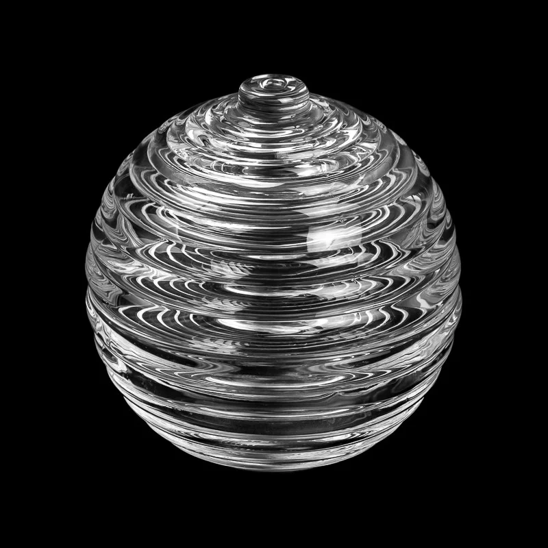 Dostawca 176 ml szklany słoik w kształcie kuli z dopasowanymi szklanymi pokrywkami firmy Sunny Glassware