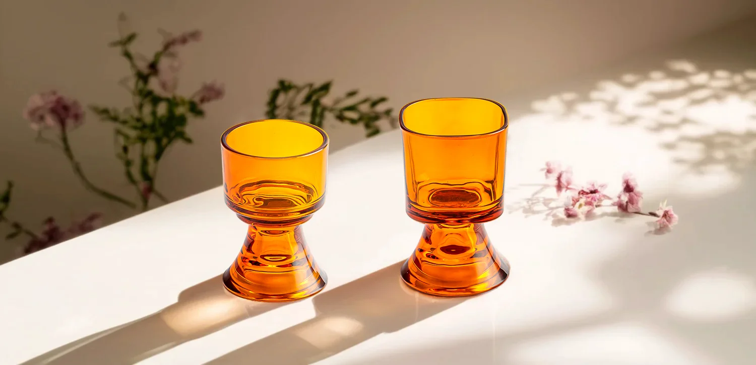 Luxury round glass candle container home decor 