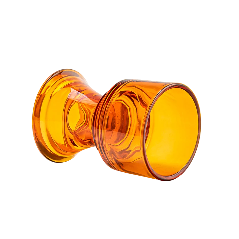 Luxury round glass candle container home decor 