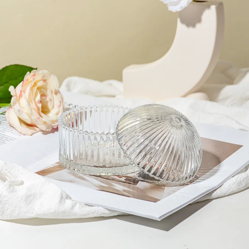 Hot Sale Customize Color Glass Vessel 8OZ Candle Vessel with Round Lid