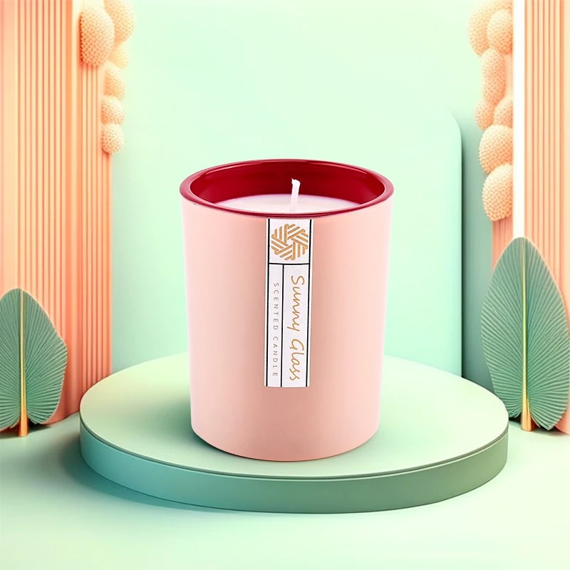 Wholesale simple cylindrical glass candle jars