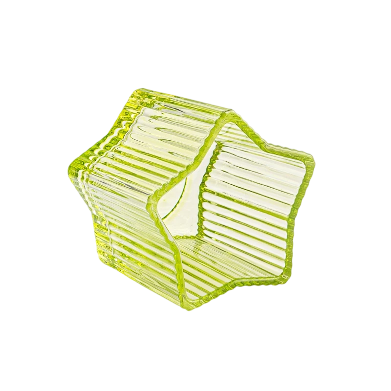 Star Glass Candle Jar Transparent Vertical Stripe Thickened candle jar home decor