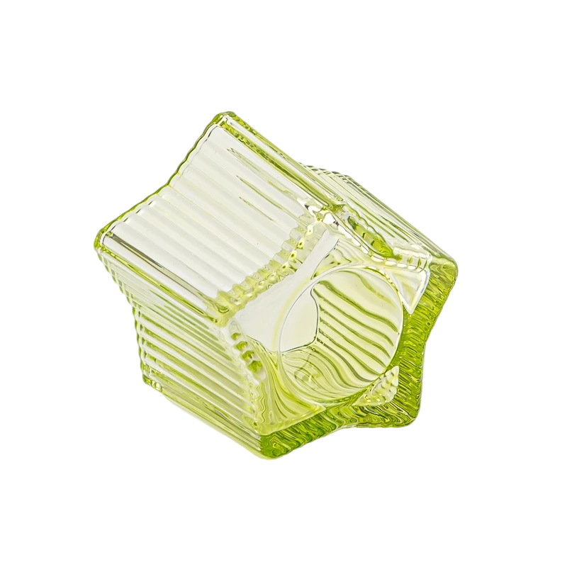 Star Glass Candle Jar Transparent Vertical Stripe Thickened candle jar home decor