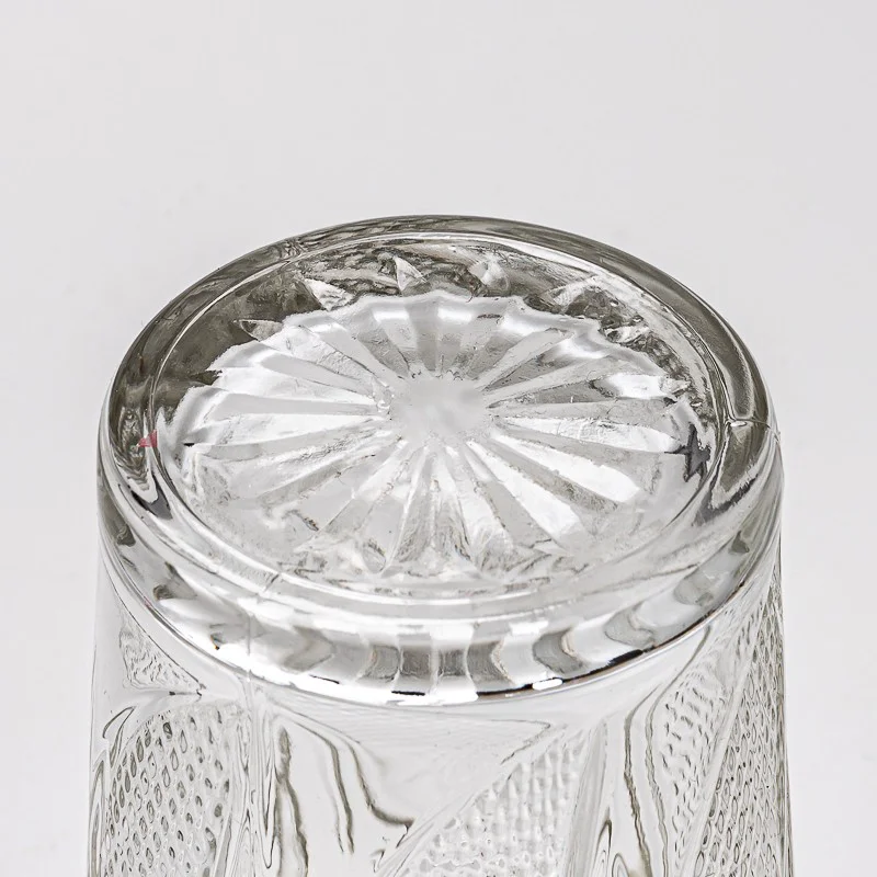 Wholesale Embossed Design Glass Cup Customize Color Candle Jar Glass
