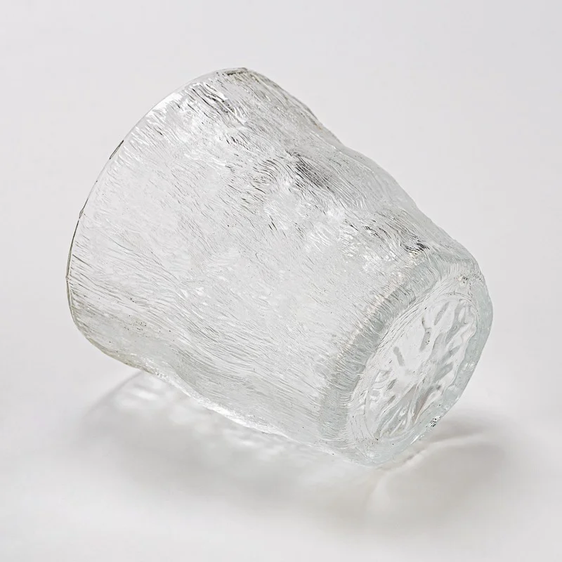 Luxury Embossed Finish Glass Cup Empty Candle Jar for Home Use