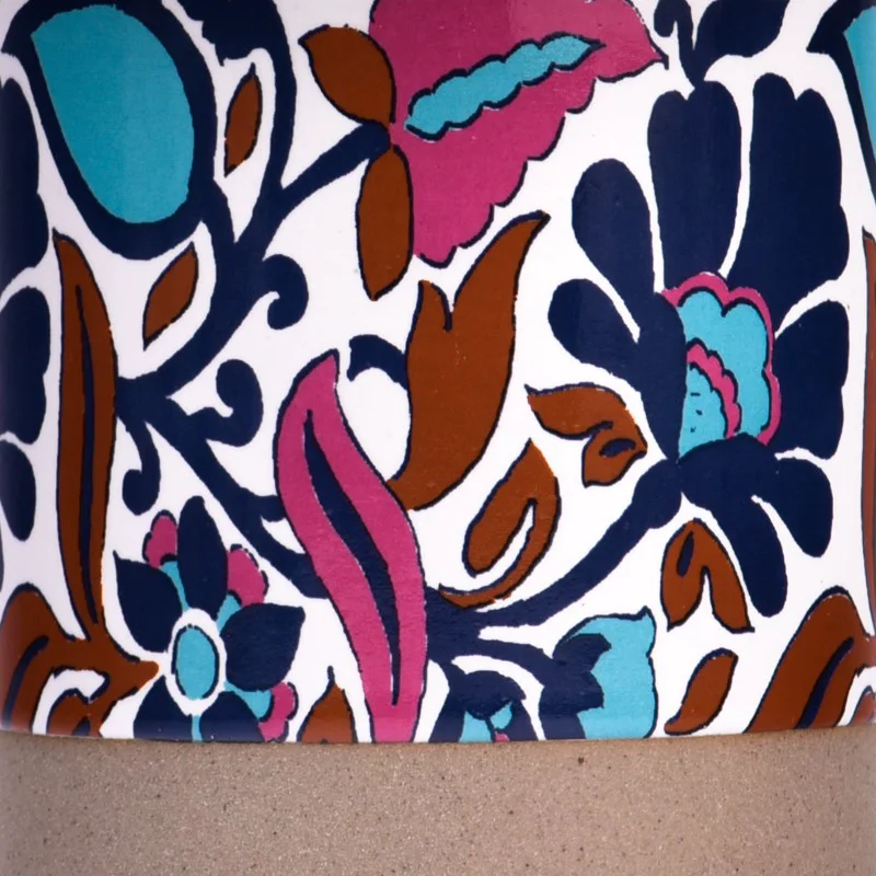 Custom Pattern Round Mouth Ceramic Vessel Scented Candle Jar