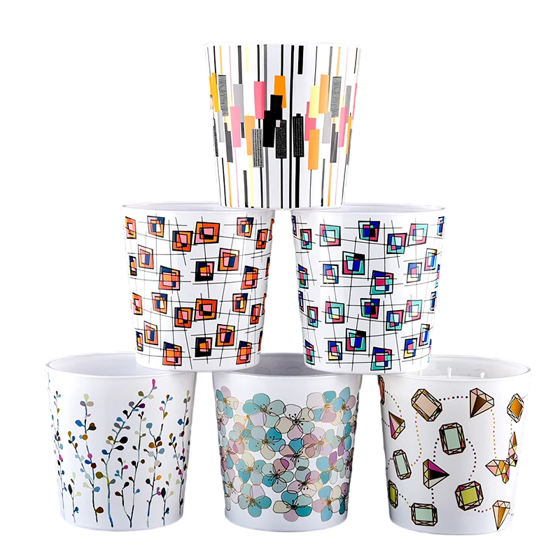 Wholesale geometric art large V-shaped glass candle holders 