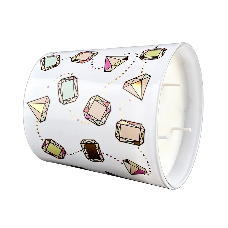 批发大 V 形钻石贴花玻璃蜡烛罐