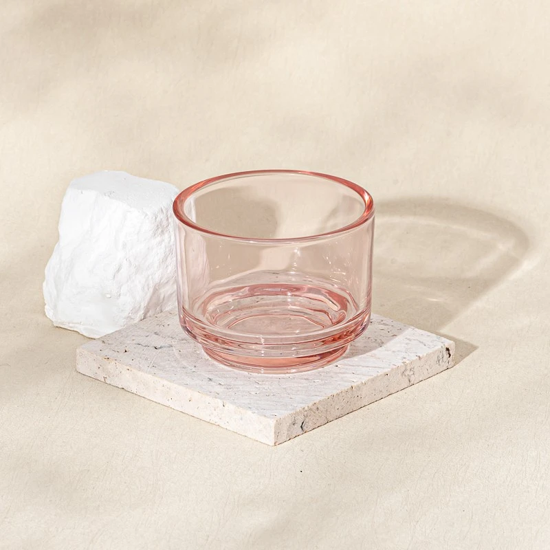 Customized Thick Wall Colored Glass Candle Empty Glass Candle Holder