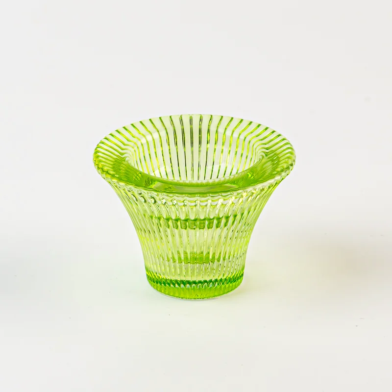 Creative Crystal Vessel Green Color Glass Votive Holder for Pillar Candle