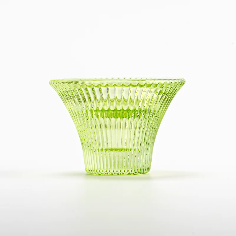 Creative Crystal Vessel Green Color Glass Votive Holder for Pillar Candle