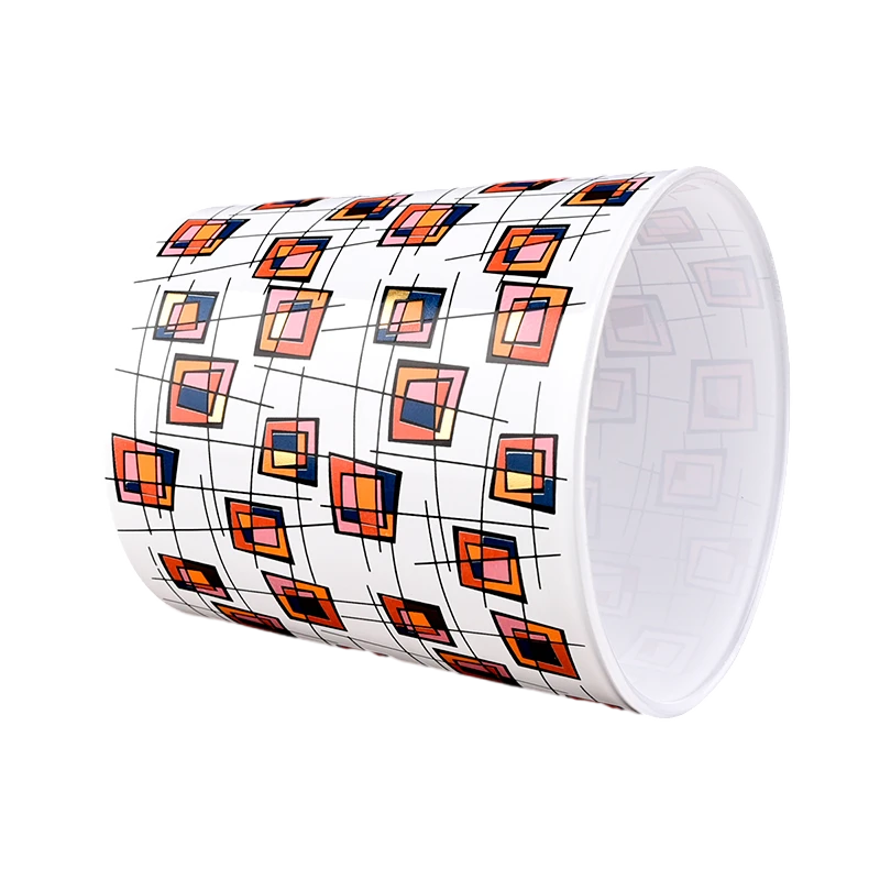 Luxury custom made color matched square-patterned glass candle holder