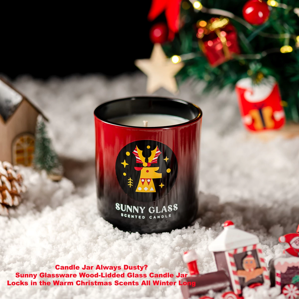 キャンドル容器サプライヤー - 蓋付きキャンドル容器 - ガラス製