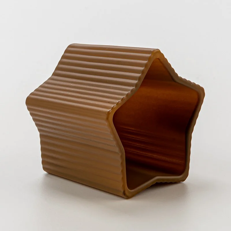 Creative Shape Stripe Design Glass Matte Color Glass Candle Vessel Wholesaling