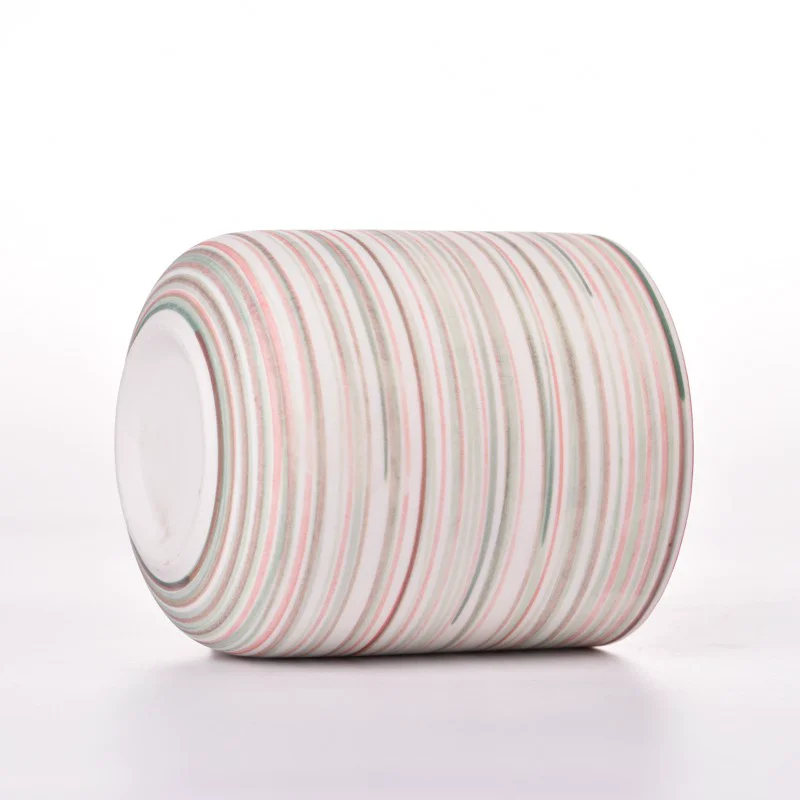 Coarse Sand Glaze Decor Ceramic Vessel Soy Candle Jar Supplying