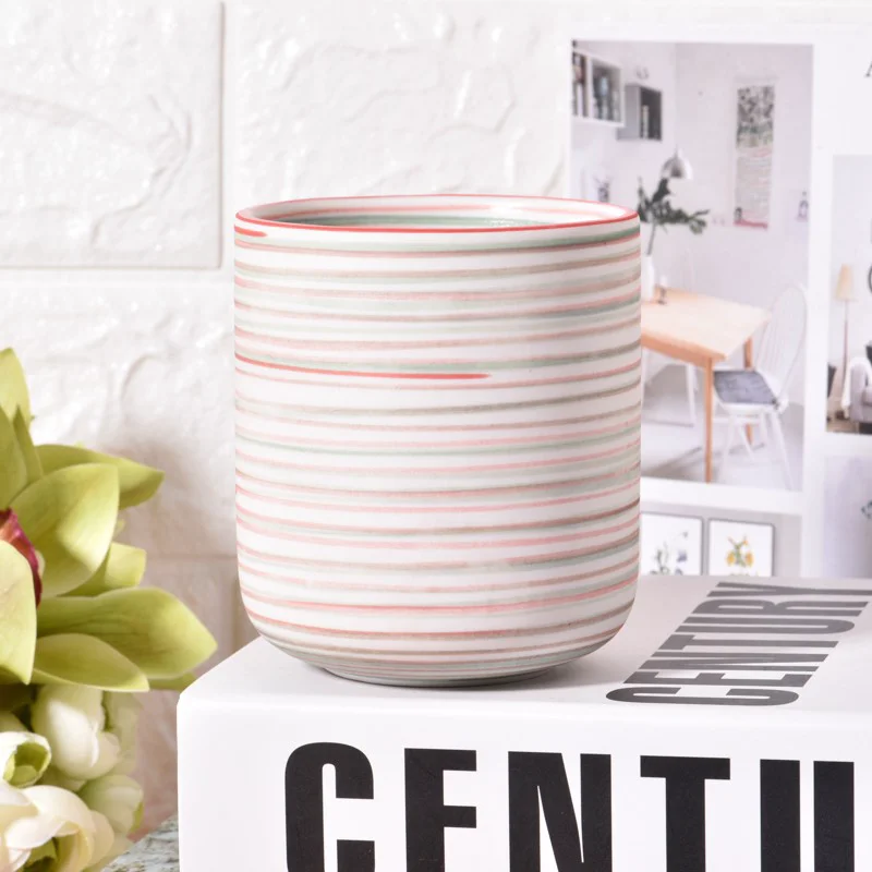 Coarse Sand Glaze Decor Ceramic Vessel Soy Candle Jar Supplying