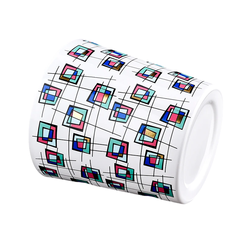 Wholesale geometric art large V-shaped glass candle holders