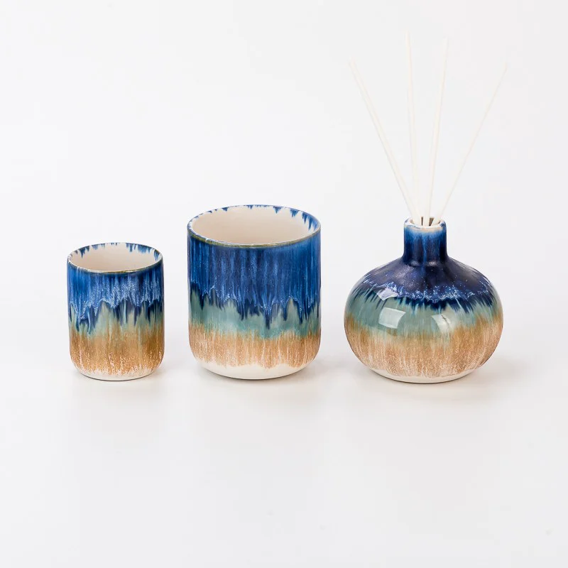 New Arrival Colorful 425ml Ceramic Candle Vessel Candle Jar Supplying