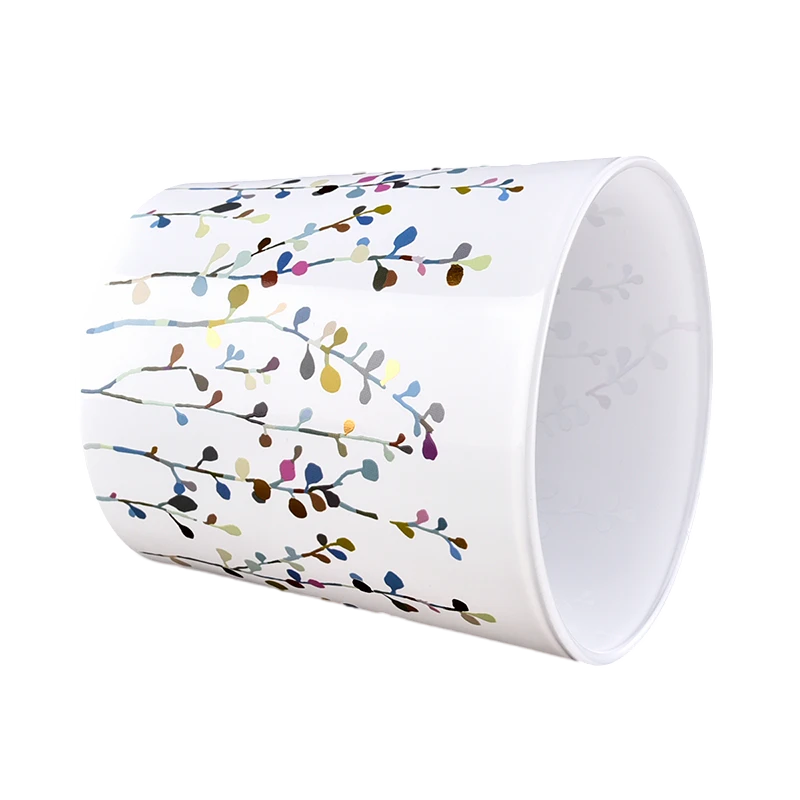 Customized shabby chic painted glass candle holder