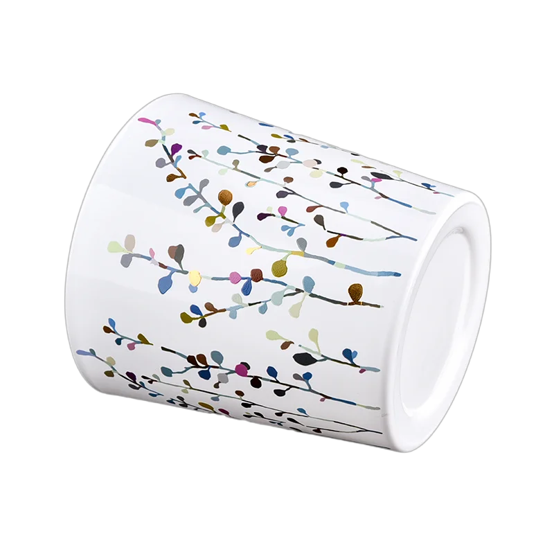 Customized shabby chic painted glass candle holder