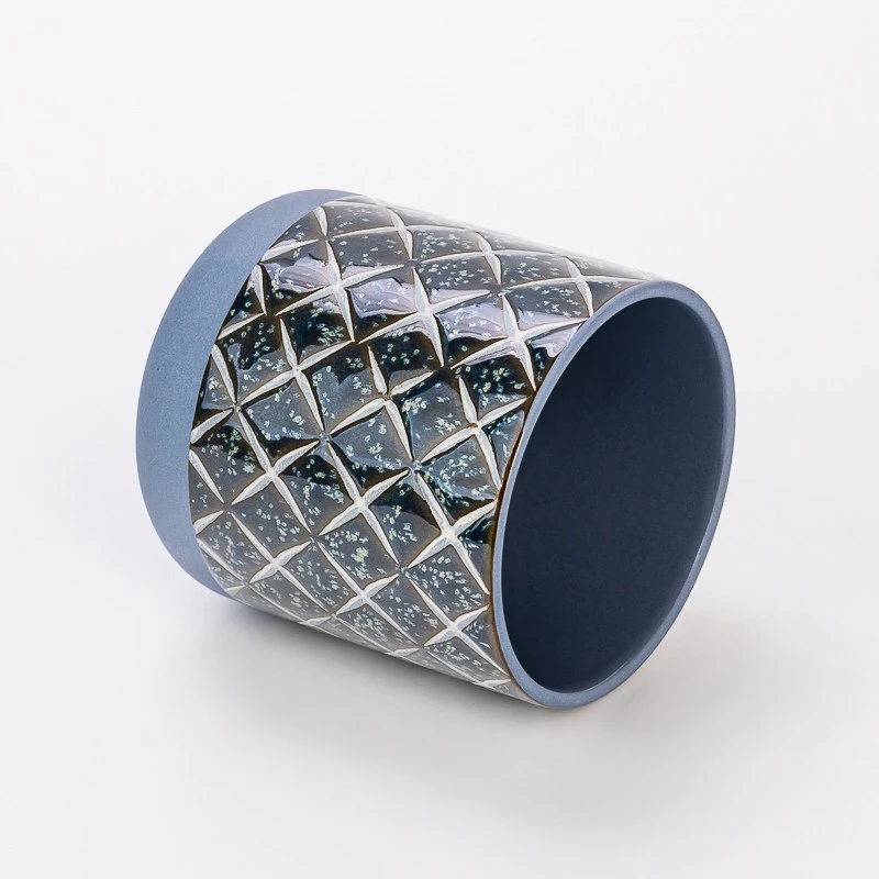 Fashionable Style Round Bottom Empty Ceramic Candle Jar for Wax Pouring