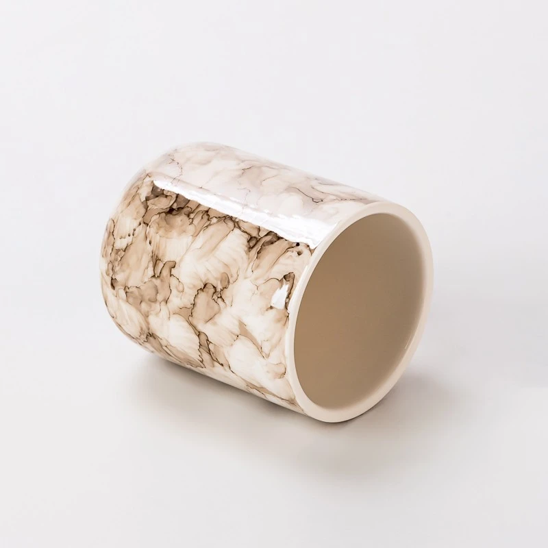 Home Decor Elegant Glazed Ceramic Candle Jar 4oz Candle Ceramic Vessel for Candle Making