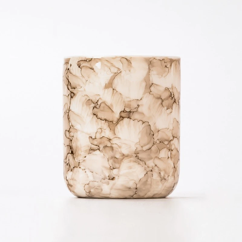 Home Decor Elegant Glazed Ceramic Candle Jar 4oz Candle Ceramic Vessel for Candle Making