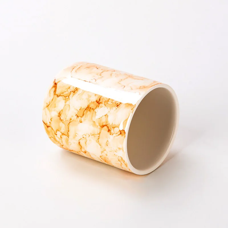 Modern Style Marble Pattern Ceramic Jar Empty Ceramic Candle Holder for Candle Packing