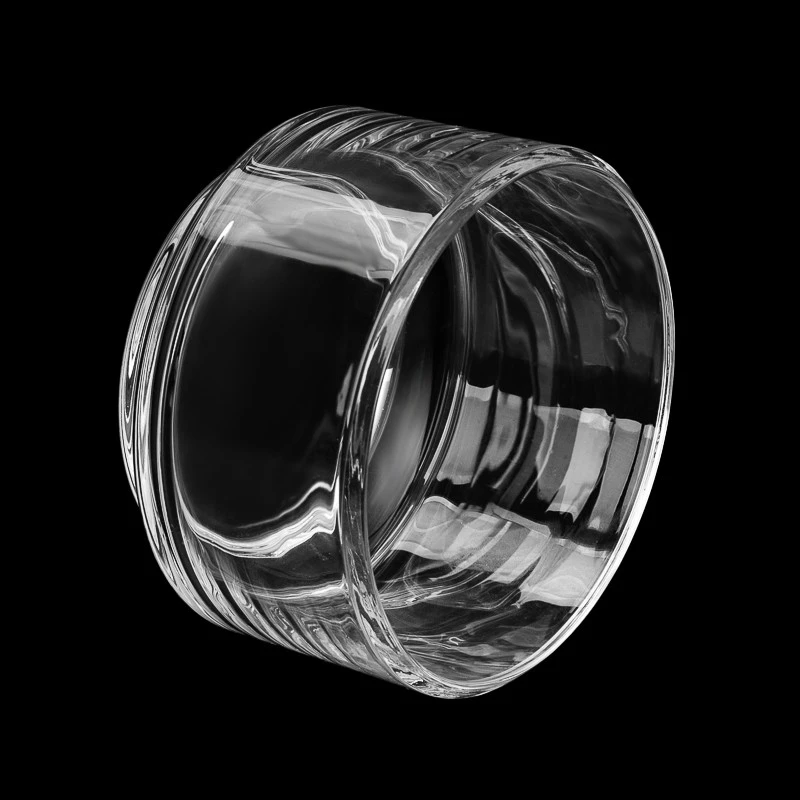 Large Capacity Round glass candle jar with step Wholesale